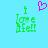 Pixelated green text 'i love fell' on light blue background with pink heart above, two identical static frames shown.
