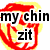 Red and yellow swirling background with black text reading 'my chin zit' in top-left, 'controls' in top-right, and 'my LIFE' in bottom-left.