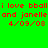 Red pixelated text reads 'i love bball and janelle 4/09/03' on four distinct colored backgrounds in a