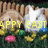 Pixelated bunny icon with 'HAPPY EAST' text, alternating between yellow and pink color schemes across frames.