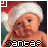 A 48x48 pixel animated contact sheet of a baby wearing a Santa hat with varying facial expressions and the text "santa?" in red-and-black pixelated font across multiple frames.