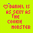 Pixelated text and symbols on a bright yellow background with red and gray elements.