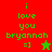 A split-screen pixel art animation with red and green sections displaying 'i love you bryannah =]' text and star symbols changing color between frames.