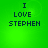 Green background with dark blue text reading "I LOVE STEPHEN" in four identical quadrants.