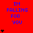 Red background with blue text "IM FALLING FOR YOU" and black heart symbols in a pattern