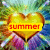 Animated golden heart with radiating multicolored lines, displaying 'summer' text in yellow rectangle on first frame.