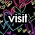 A static image with a black background filled with colorful heart shapes in purple, blue, green, and yellow, overlaid with white text reading 'visit' and 'site' and partial text 'RachaelM925'.