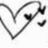 Two heart-shaped outlines with small heart symbols inside, one with pink text reading 'your hand' in the upper right corner.