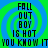 Pixelated text reads "FALL OUT BOY IS HOT YOU KNOW IT" over a green and blue spiral background with visible pixelation.