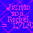 Pixelated pink text on blue background with repeating diamond pattern, showing identical static frames of 'Jazmin 2D a Rachel = LILA =' in four quadrants.
