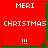 Red square icon with green border displaying "MERI CHRISTMAS !!!" text and small Christmas tree in bottom-right corner.