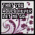 Pixelated icon with repeating text "THAT YOU WOULD NEVER LET HE GO" over floral pattern, showing animation frames where the text color shifts from black to red.