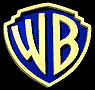 Six frames of a Warner Bros. shield logo animation showing 3D rotation and color variations on black background.
