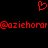 Red pixelated heart symbol above repeated red text '@oziehoror' on black background.