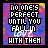Pixelated text reads "NO ONE'S PERFECT UNTIL YOU FALL IN WITH THEM" over a colorful abstract background with shifting text colors.