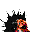 Four pixelated character icons arranged in a , each with distinct color schemes and features