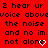 Red background with black pixelated text repeating '2 hear ur voice above the noise and no im not alone' across two , each ending in a white heart outline containing a black 'e'