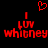 Red pixelated text and symbols on black background: 'I LUV Whitney' with heart symbol above, two identical side-by-side versions of the same design.