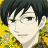 Pixelated anime-style portrait of a character with short dark hair, light skin, and a neutral expression against a yellow-green background.