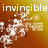 Pixelated image with 'invincible' text above a stylized figure against a gradient background.