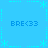 Blue background with repeated 'BRE<33' text and cyan star/dot patterns forming a