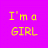 A static image with a bright pink background displays yellow pixelated text arranged in three , stating 'I'm a GIRL and I'm going to', 'I'm an Athlete ROCK YOUR WORLD!', and 'I play Field Hockey..'