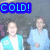 Blue rectangular banner with 'COLD!' text above two pixelated figures in light blue and white clothing against a gray background.