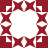 Red and white pixelated frame with eight symmetrical corner elements surrounding a central empty space.
