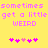 Pixelated pink text on yellow background reads 'sometimes sometimes get a little get a little WEIRD' with two of five hearts below each phrase