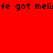 Red background with black pixelated text reading 'fe got meli:', 'molly rules', and 'molly' in different positions.