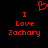 Red pixelated text and heart symbol on black background, with 'I Love Zachary' repeated twice.