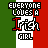 Pixelated text 'EVERYONE LOVES A IRISH GIRL' on green, white, red vertical stripes with color variations in the word 'IRISH'.