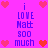 Pixelated icon with bright pink background displaying repeated text "i LOVE Matt so much" in blue block letters surrounded by red and pink heart shapes.