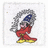 Pixelated character in red robe and blue hat with gray hair, standing on yellow base against white background.