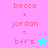 Pixelated text and star icons display 'becca + jordan = bff's' across four color-blocked sections with varying background colors and star hues.