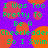 Green pixelated text on purple background with orange circles, repeating 'I Was Too Pretty To Be A Cheerleader So I Swim' in a pattern