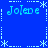 Blue background with repeated light blue text 'Jolepe' and white asterisk/dashed line border elements arranged in a pattern