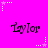 Bright pink background with repeated 'Taylor' text and white star-shaped pixel art elements in corners.