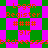 Pixelated image with green and magenta checkered background, orange text elements including 'Logan Register', '#', '917', and repeated 'bitcheessss' across the frame.