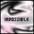six shows a static background with swirling black lines on a pink and white gradient, with the word IMPOSSIBLE in pixelated text and a black heart symbol in varying positions