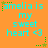 A static orange background displays repeated cyan text reading "amelia is my sweet heart <3" with green star and dot accents.