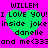 A static image with a bright pink background featuring four identical green heart shapes arranged in a , each containing pixelated text