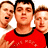 A 48x48 pixel animated contact sheet showing two frames of a Green Day-themed buddy icon with color and grayscale versions of band members above text.