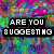 Pixelated text in black rectangular blocks over a multicolored pixelated background with visible text reading ARE YOU SUGGESTING THAT COCONUTS MIGRATE?