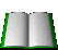 Animated sequence of a book's pages turning, showing progressive page flips from left to right across three of book icons