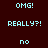 Pixelated text phrases on dark background with purple bars shifting positions across frames.