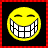 A 48x48 pixel animated contact sheet with three visible frames showing a yellow smiley face, red text blocks, and a gray background area.