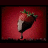 Animated sequence of a chocolate-dipped strawberry on red background with text overlays.