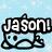 Pixelated icon with 'Jason!' text over a light blue background featuring a small cartoon character.