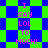 Pixelated text 'I SAY LOL TO MUCH!' appears on a green and blue checkered background with diamond-shaped patterns.
